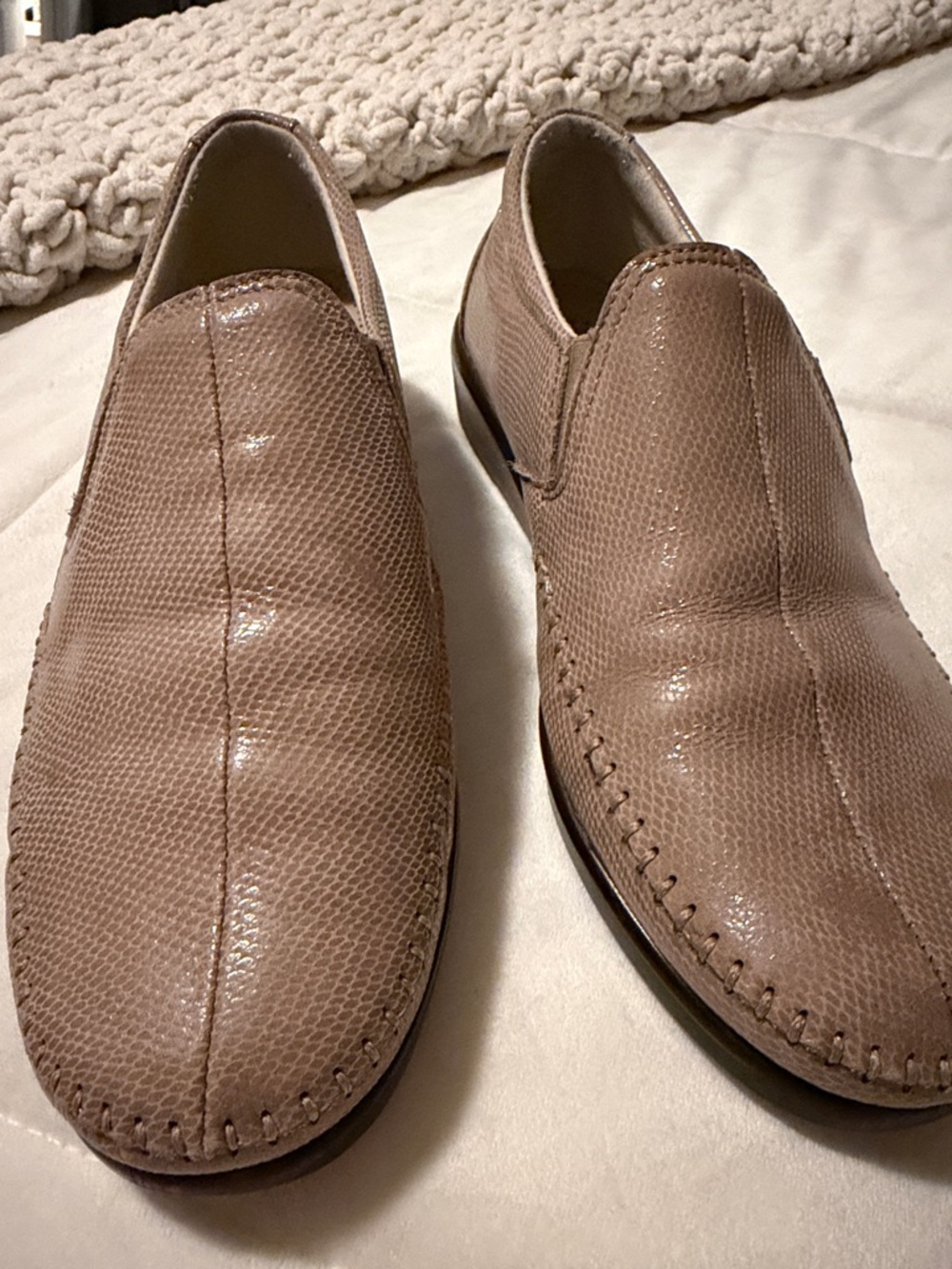 SAS Men's Taupe Slip-On Leather Loafers